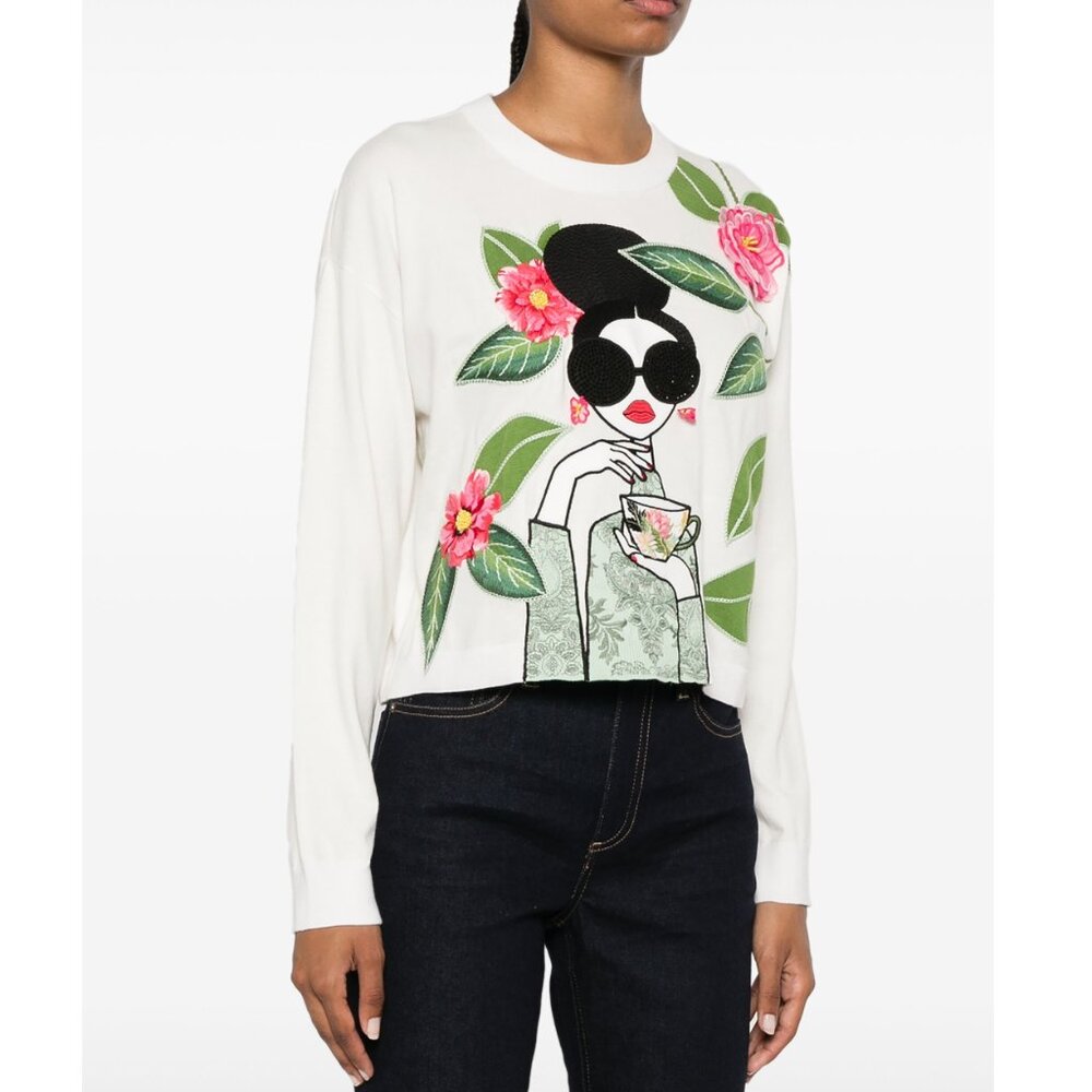 Alice + Olivia Gleeson Floral Sweater - Picture 2 of 7